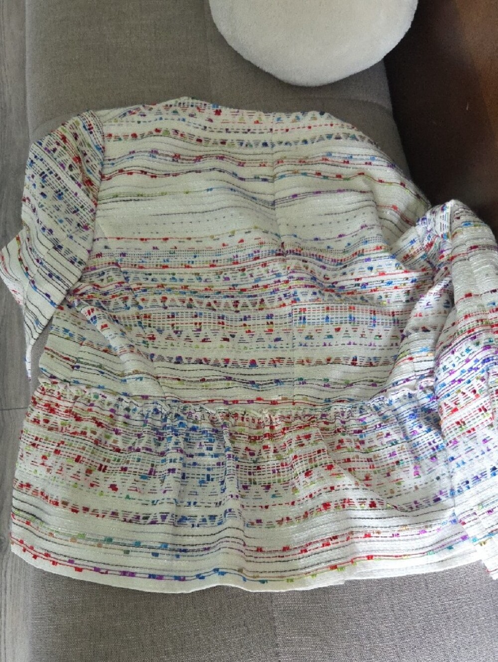 Zara Ivory Tweed Jacket with Multicolor Thread Detail - Picture 4 of 7